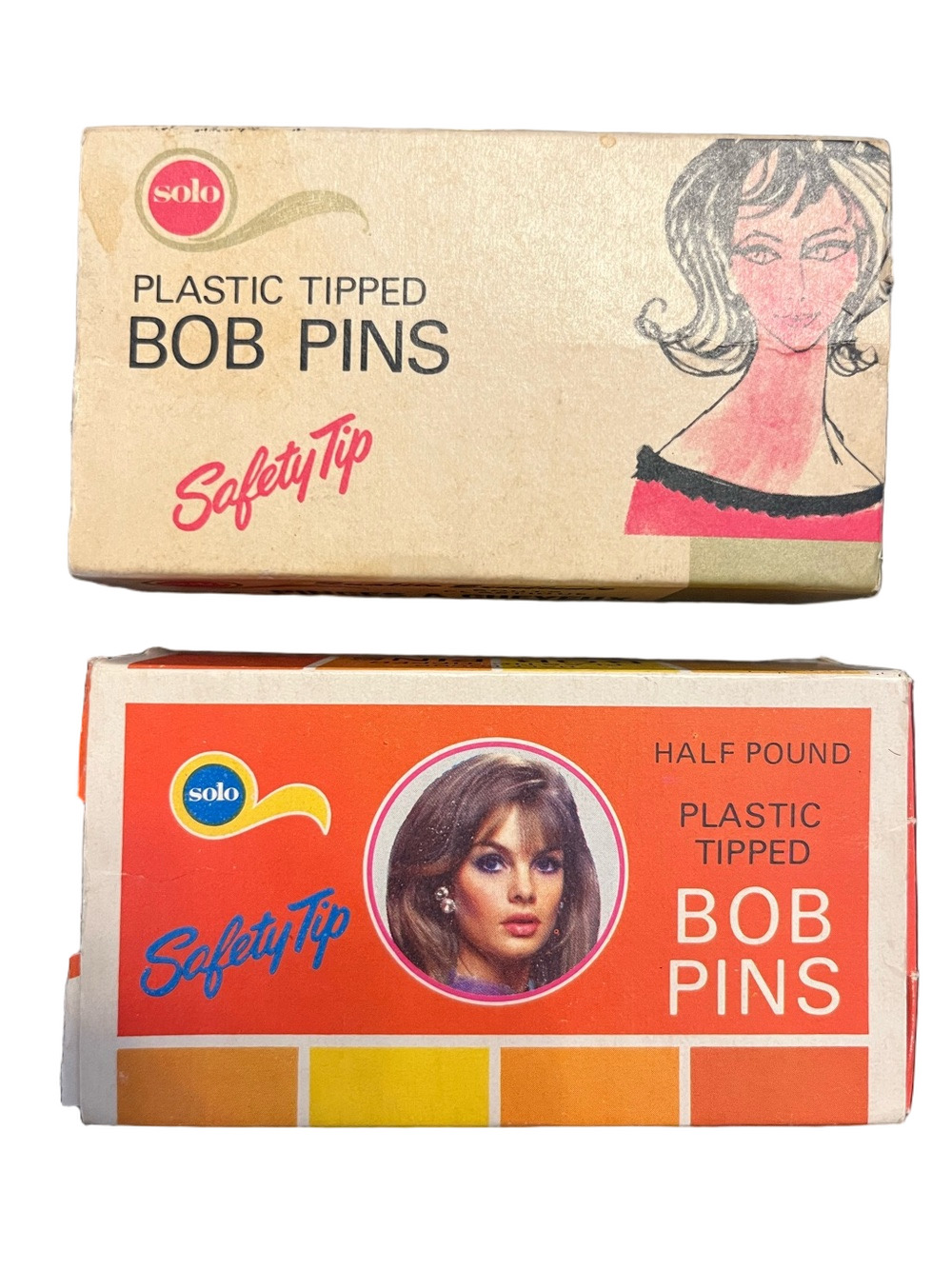 VTG Solo Plastic Tipped Bob Pins Boxes Lot - Nearly Full Bulk Set
